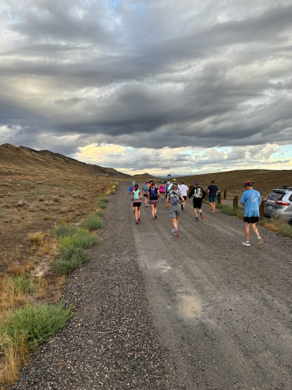 Runners heading up the first hill