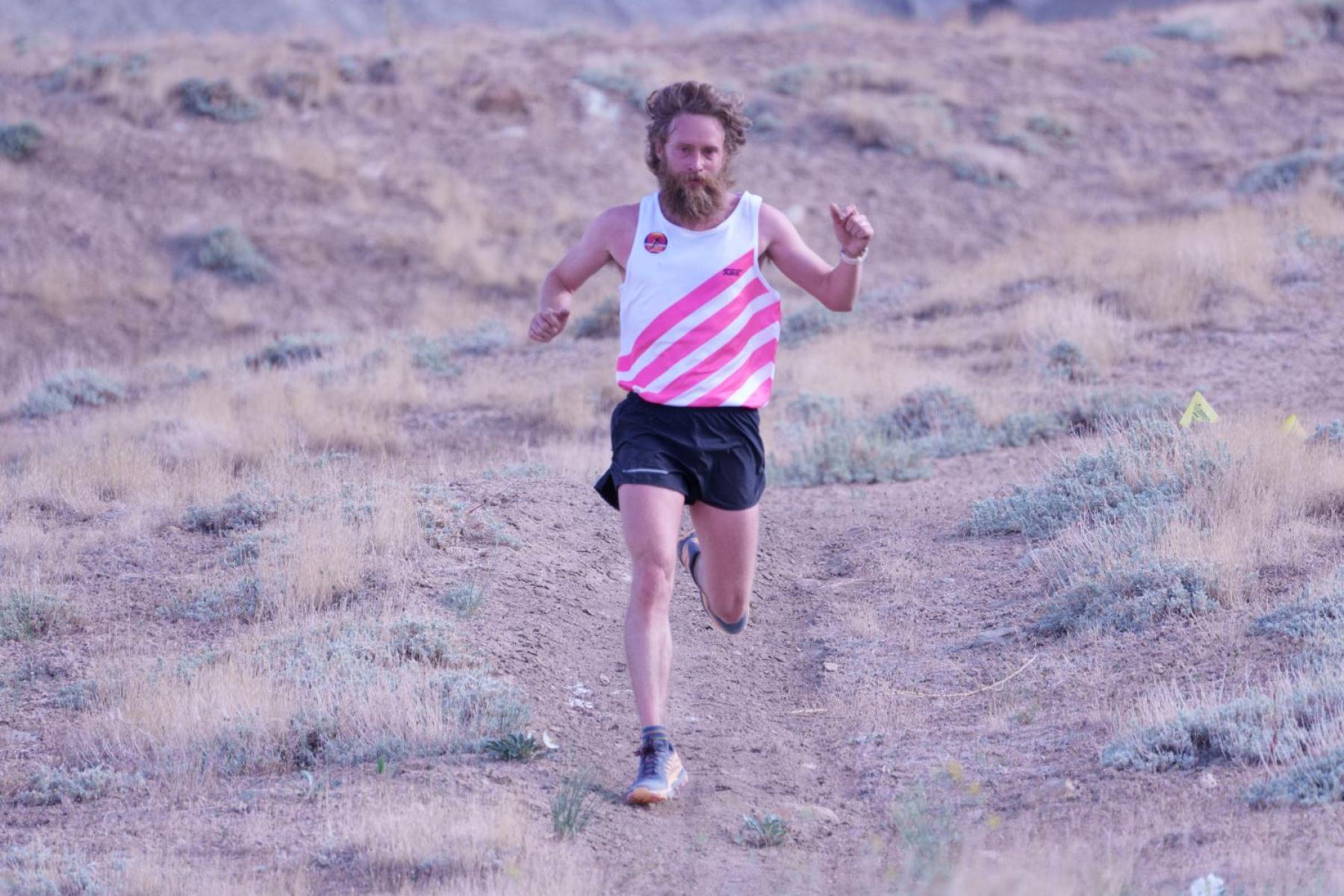 Brian Glassey flies toward the finish line