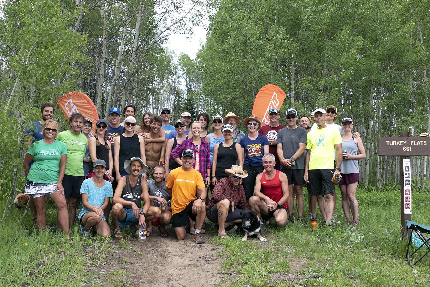 Mesa Monument Striders runners adter a race at Turkey Flats above Colorado National Monument above Grand Junction and Fruita in Colorado.